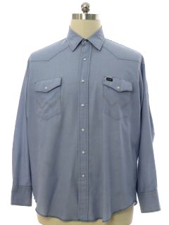 1990's Mens Grunge Chambray Western Shirt