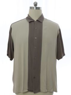1990's Mens Heavy Silk Mod Club Style Shirt