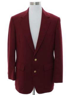 1970's Mens Ron Burgundy Style Disco Blazer Sport Coat Jacket