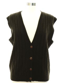 1990's Womens Cable Knit Sweater Vest