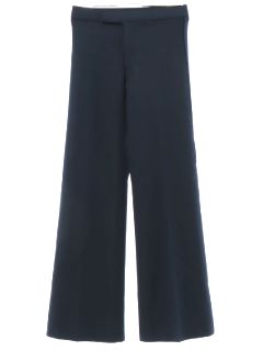 1970's Womens Dark Blue Flared Knit Pants