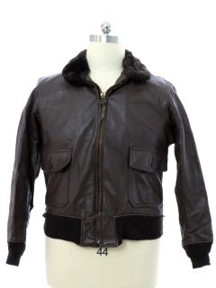 1950's Mens US Navy G-1 Leather Bomber Style Flight Jacket