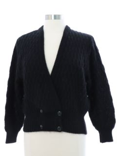 1980's Womens Totally 80s Fuzzy Mohair Cardigan Sweater