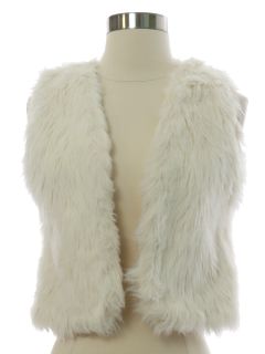 1990's Womens Shaggy Fake Fur Vest