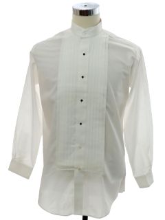 1980's Mens Pleated Tuxedo Shirt