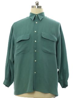1950's Mens Mod Rayon Linen Blend Board Style Sport Shirt