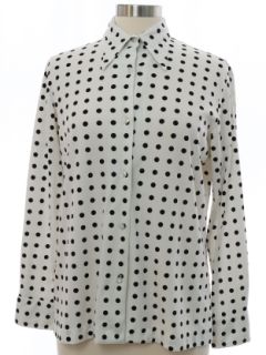 1970's Womens Polka Dot Print Disco Shirt