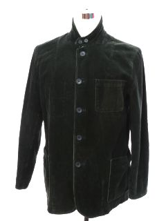 1960's Mens Dark Green Mod Corduroy Blazer Sport Coat Jacket