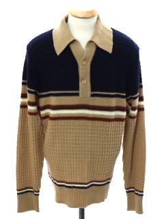 1970's Mens Knit Sweater Shirt