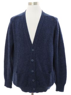 1980's Mens Scottish Wool Cardigan Sweater