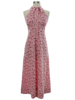1970's Womens Mod Knit Maxi Dress