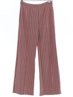 1970's Womens Plaid Knit Flared Pants