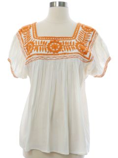 1980's Womens Huipil Style Shirt