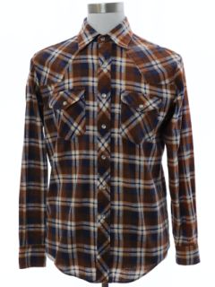 1980's Mens Flannel Western Shirt