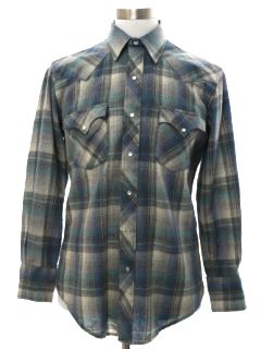 1980's Mens Wool Flannel Western Shirt