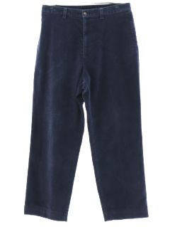 1990's Mens Dark Dusty Blue Thin Wale Corduroy Pants