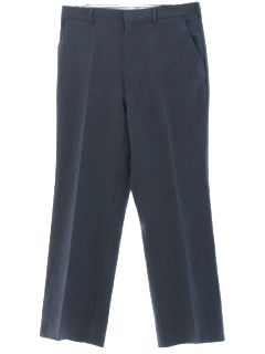 1980's Mens Pinstriped Flat Front Slacks Pants