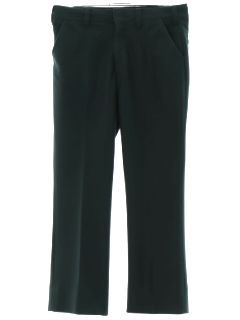 1970's Mens Forest Green Textured Disco Pants