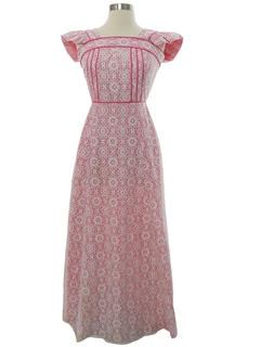 1970's Womens Lace Prairie Dress
