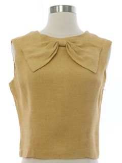 1950's Womens Mod Linen Blend Shirt
