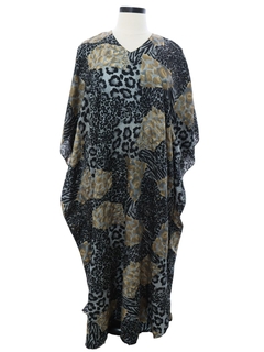 1990's Womens Animal Print Caftan Dress