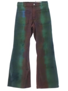 1970's Unisex Tie Dye Navy Issue Bellbottom Jeans Pants