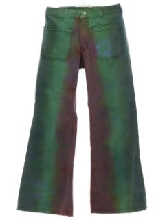 1970's Unisex Tie Dye Navy Issue Bellbottom Jeans Pants