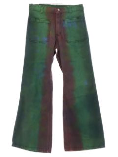 1970's Unisex Tie Dye Navy Issue Bellbottom Jeans Pants