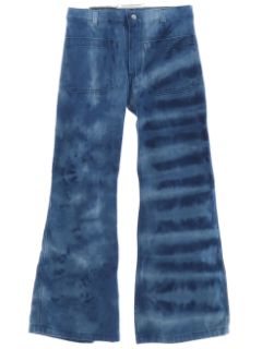 1970's Unisex Tie Dye Navy Issue Bellbottom Jeans Pants