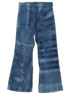 1970's Unisex Tie Dye Navy Issue Bellbottom Jeans Pants