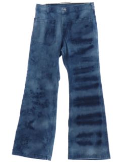 1970's Unisex Tie Dye Navy Issue Bellbottom Jeans Pants