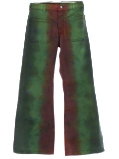 1970's Unisex Tie Dye Navy Issue Bellbottom Jeans Pants
