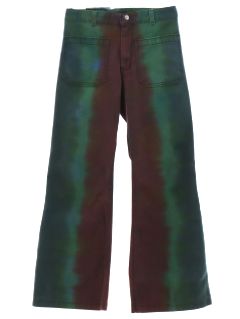 1970's Unisex Tie Dye Navy Issue Bellbottom Jeans Pants