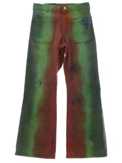 1970's Unisex Tie Dye Navy Issue Bellbottom Jeans Pants