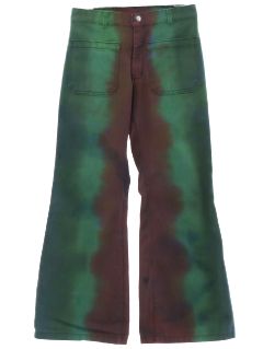 1970's Unisex Tie Dye Navy Issue Bellbottom Jeans Pants