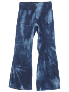 1970's Unisex Tie Dye Navy Issue Bellbottom Jeans Pants