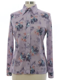 1970's Womens Print Disco Shirt