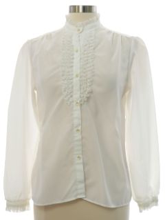 1970's Womens Prairie Style Secretary Shirt