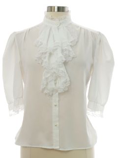 1980's Womens Poet Style Secretary Shirt