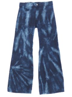 1970's Unisex Tie Dye Navy Issue Bellbottom Jeans Pants
