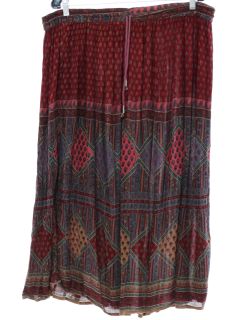 1990's Womens Hippie Broomstick Skirt