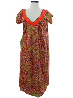 1960's Womens Hippie Muu Muu Dress