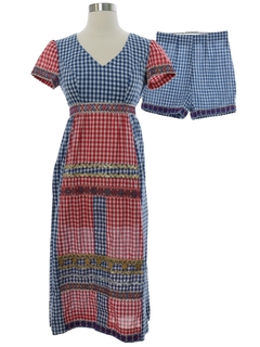 1960's Womens Eloise Curtis Designer Two Piece Dress