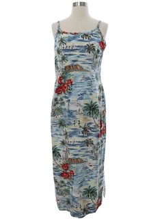 1990's Womens Rayon Hawaiian Dress