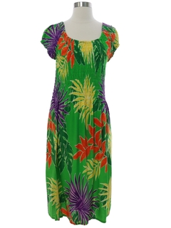 1990's Womens Rayon Hawaiian Dress