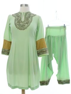 1970's Womens Salwar Kameez Style Two Piece Suit