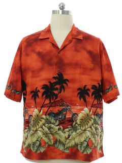 1990's Mens Cotton Hawaiian Motorcycle Shirt