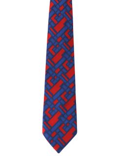 1970's Mens Geometric Wide Disco Necktie