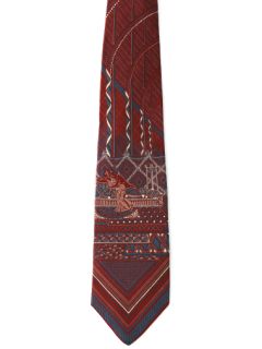 1990's Mens Couchevel Designer Wide Silk Necktie