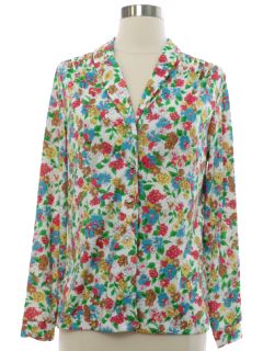 1970's Womens Floral Print Shirt
